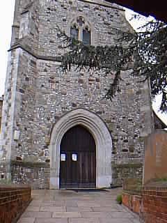 Entrance to Horsell's church.